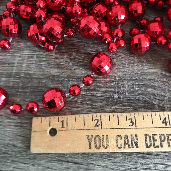 Vtg Red Ball Beaded Garland - Picture 3 of 7